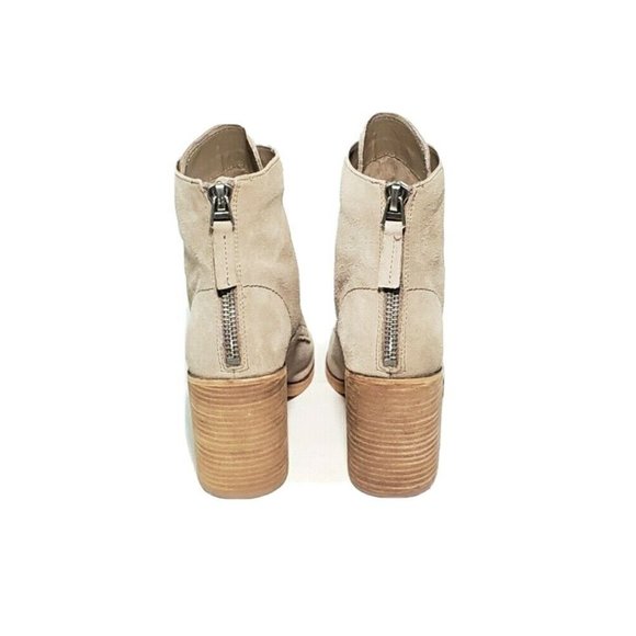 Dolce Vita Booties Heel Zip Lace Up Gray Taupe Suede Womens US 9.5 - Picture 4 of 11